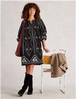 Pure Cotton Embroidered Shift Dress