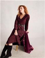 Jersey Printed V-Neck Midi Dress