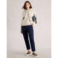White Stuff Twister Cord Straight Leg Trousers Navy
