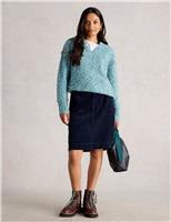 Cord Knee Length A-Line Skirt