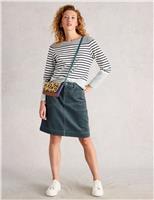 Cord Knee Length A-Line Skirt