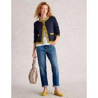 Pure Cotton Contrast Trim Button Cardigan