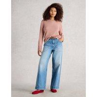 Merino Wool Blend Tipped Crew Neck Jumper