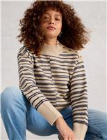 Striped High Neck Jumper with Cotton