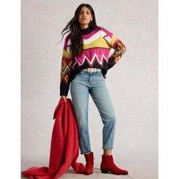 Abstract Mock Neck Jumper