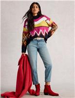 Abstract Mock Neck Jumper