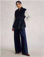 Velvet Quilted Belted Relaxed Gilet