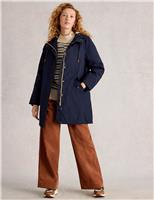 Cotton Rich Hooded Relaxed Raincoat