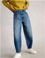 Mid Rise Barrel Ankle Grazer Jeans