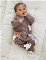 Pure Cotton Woodland Friends Sleepsuit (0-18 Mths)