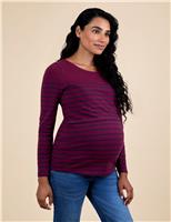 Maternity Cotton Rich Striped Nursing Top