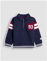 Cotton Rich Varsity Half Zip Sweatshirt (6 Mths-9 Yrs)