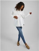Maternity Cotton Rich Tie Front Blouse Shirt