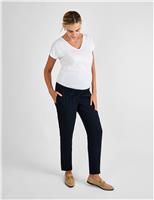 JoJo Maman Bb Maternity Drawstring Tapered Trousers Navy
