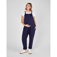 JoJo Maman Bb Maternity Pure Cotton Jersey Dungarees Navy