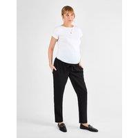 JoJo Maman Bb Maternity Drawstring Tapered Trousers Black