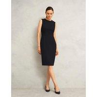 HOBBS Crew Neck Knee Length Shift Dress Navy