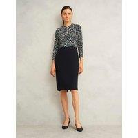 HOBBS Knee Length Pencil Skirt Navy