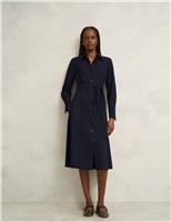 Tie Waist Midi Shirt Dress