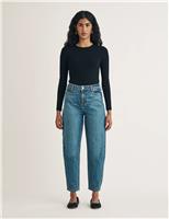 High Waisted Barrel Leg Jeans