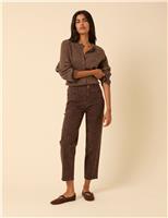 Printed Tapered Straight Leg Jeans