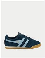 Gola Apollo Suede Lace Up Trainers Blue Mix