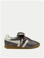 Gola Women's Stadium '86 Leather Stripe Trainers Silver Mix