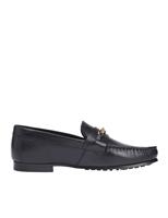 Leather Chain Trim Monogram Loafers