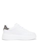 Tommy Hilfiger Leather Animal Print Platform Trainers White Mix