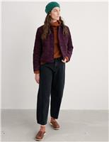 Corduroy Textured Collared Short Jacket