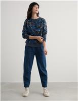 Pure Cotton Floral Crew Neck Sweatshirt