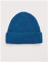 Wool Rich Knitted Turn Up Beanie Hat