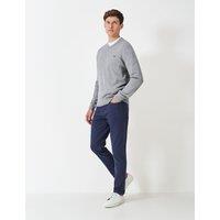 Crew Clothing Pure Cotton V-Neck Jumper Grey Marl