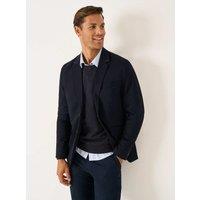 Crew Clothing Regular Fit Cotton Rich Blazer Dark Navy