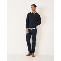 Crew Clothing Pure Cotton Crew Neck Jumper Charcoal