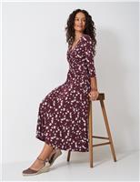 Jersey Floral Twist Front Midaxi Dress
