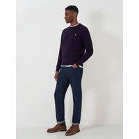 Crew Clothing Pure Cotton Crew Neck Jumper Dark Navy