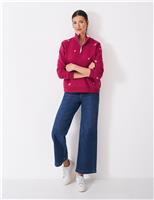 Cotton Rich Embroidered Half Zip Sweatshirt