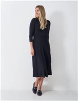 Cotton Rich Ribbed Midi Jumper Dress