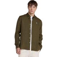 Timberland Mill Brook Slim Fit Pure Linen Overshirt Green