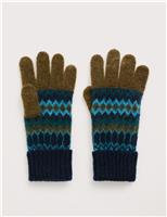 Wool Blend Patterned Gloves
