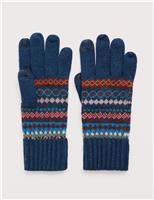 Jacquard Touchscreen Gloves with Wool