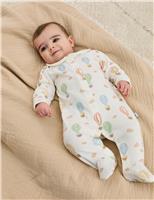 Pure Cotton Balloon Print Sleepsuit (0-18 Mths)
