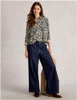 Cotton Blend Printed Button Through Shirt