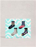 4pk Cotton Rich Hearts Ankle High Socks