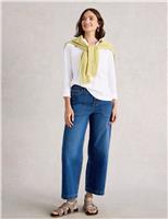 Pure Cotton V-Neck Collared Blouse
