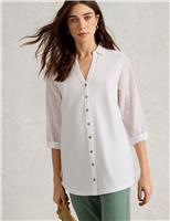 Pure Cotton Collared Longline Shirt