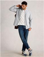 Regular Fit Pure Cotton Striped Grandad Shirt