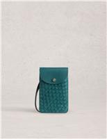 Leather Woven Phone Bag