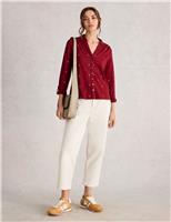 Pure Cotton Jersey Embroidered Collared Shirt